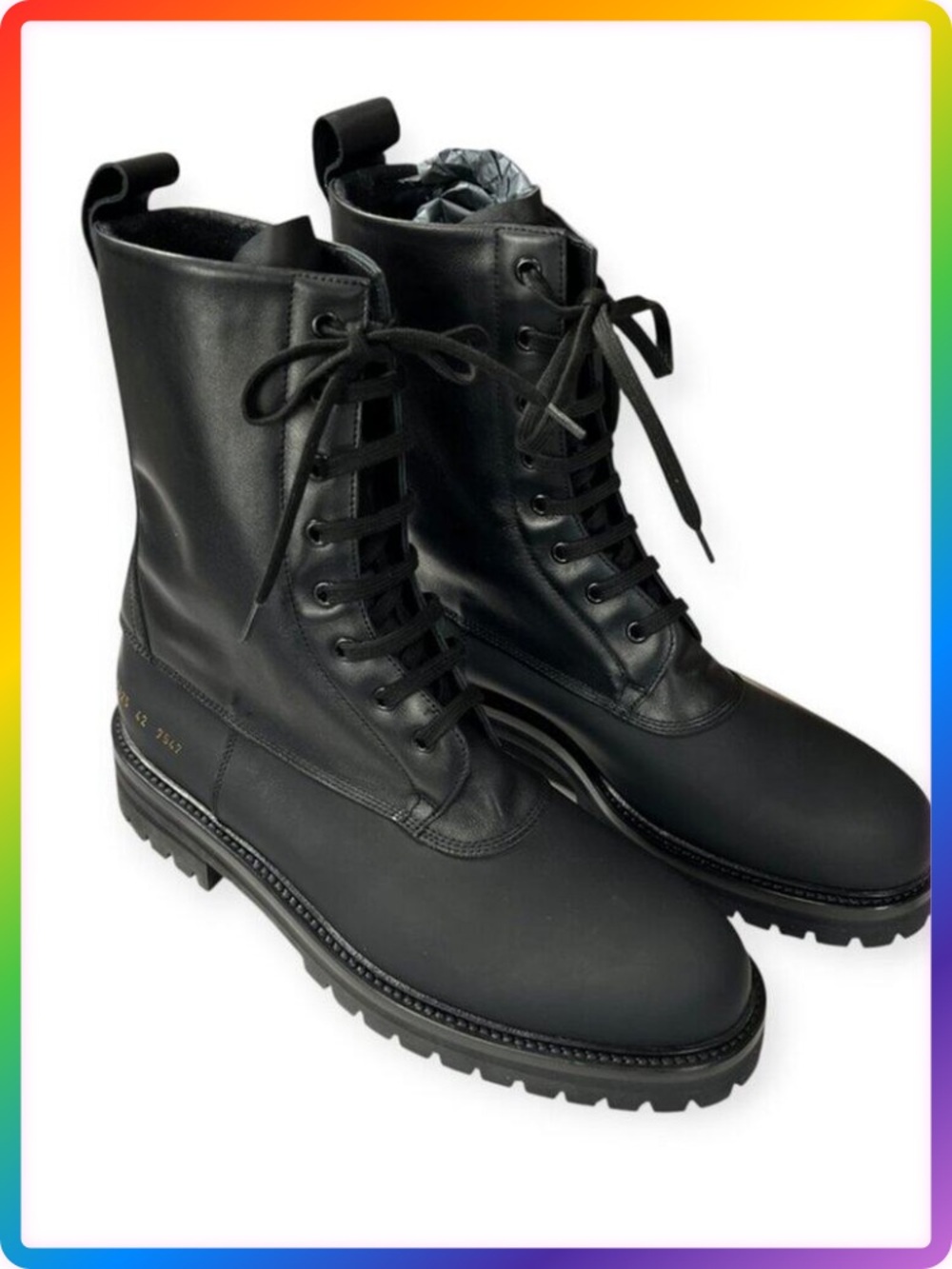 Common Projects Technical Leather Boot Black EU 42 2325 MADE IN ITALY NWT